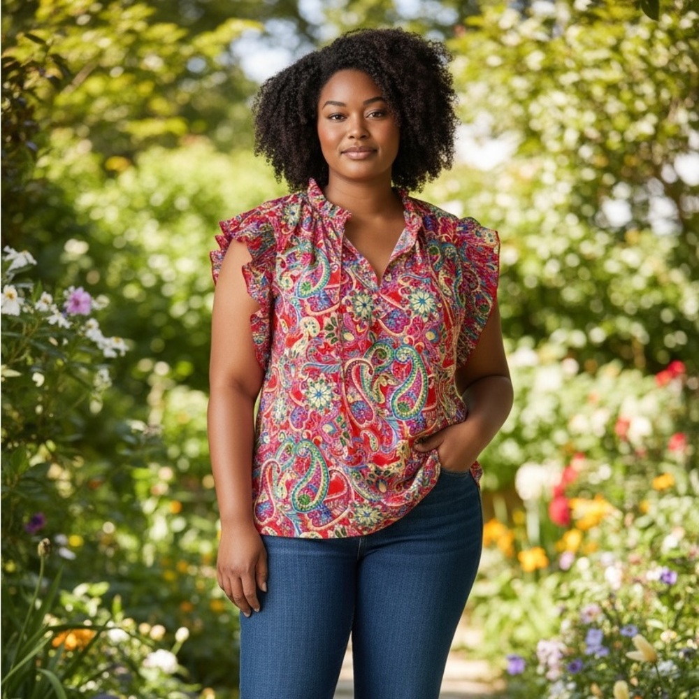 Chenault Multicolor Paisley Top